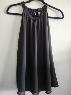 Daily Look L Kaitlyn Ruched Neck Top - Charcoal